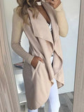 Full Size Lapel Collar Long Sleeve Coat Plus Size - The PM Edit