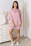 Three-Quarter Sleeve Top & Shorts Set