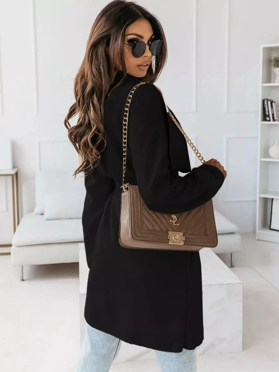 Tie Waist Long Sleeve Outerwear - The PM Edit