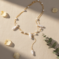 Baroque Pearl Necklace Flatlay