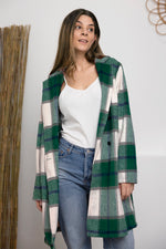 Load image into Gallery viewer, Plaid Button Up Lapel Collar Coat
