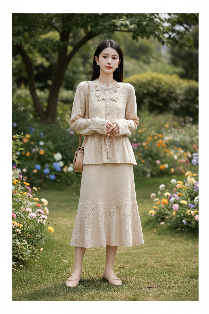Beige Long Full Look