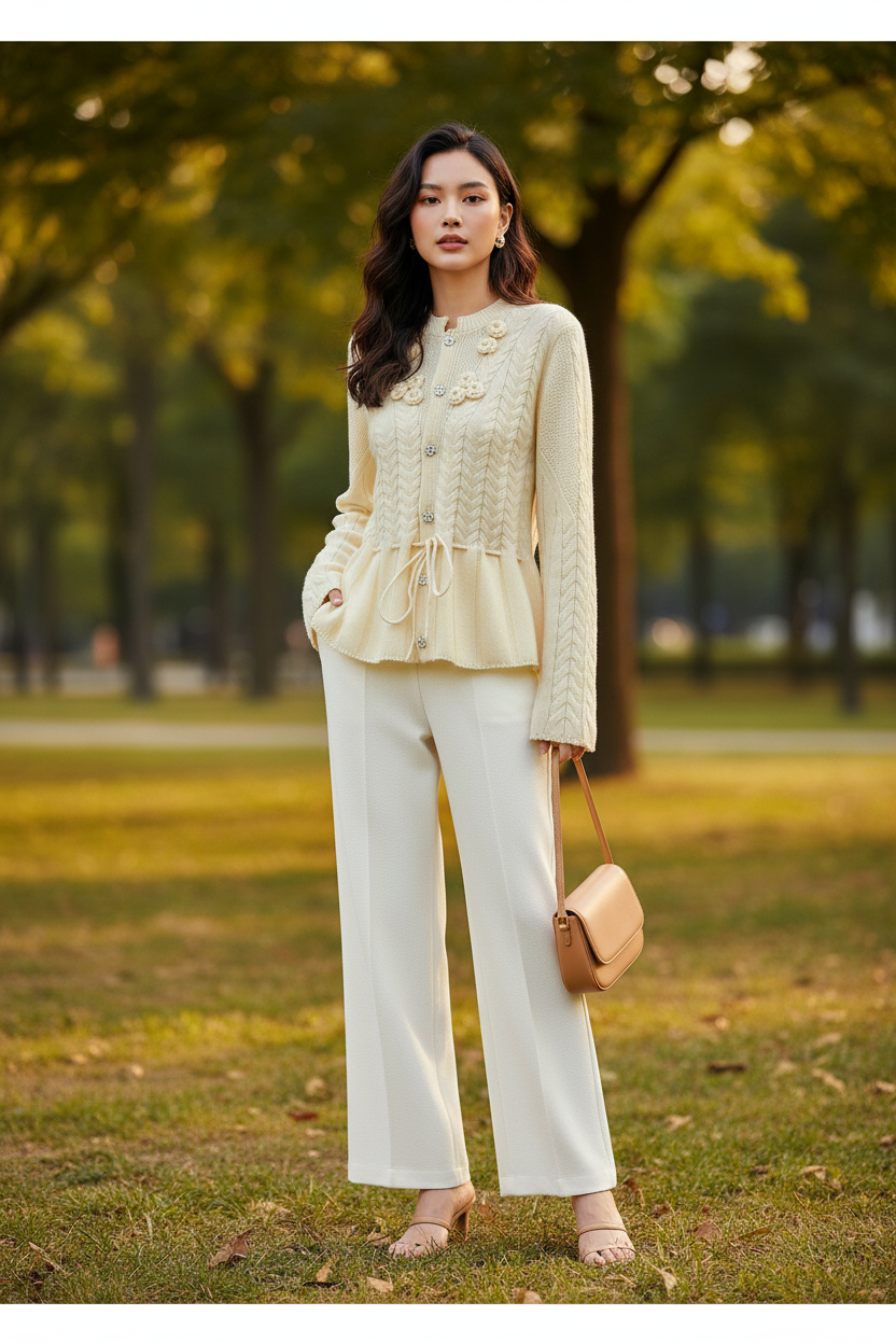 Beige Short Full Look