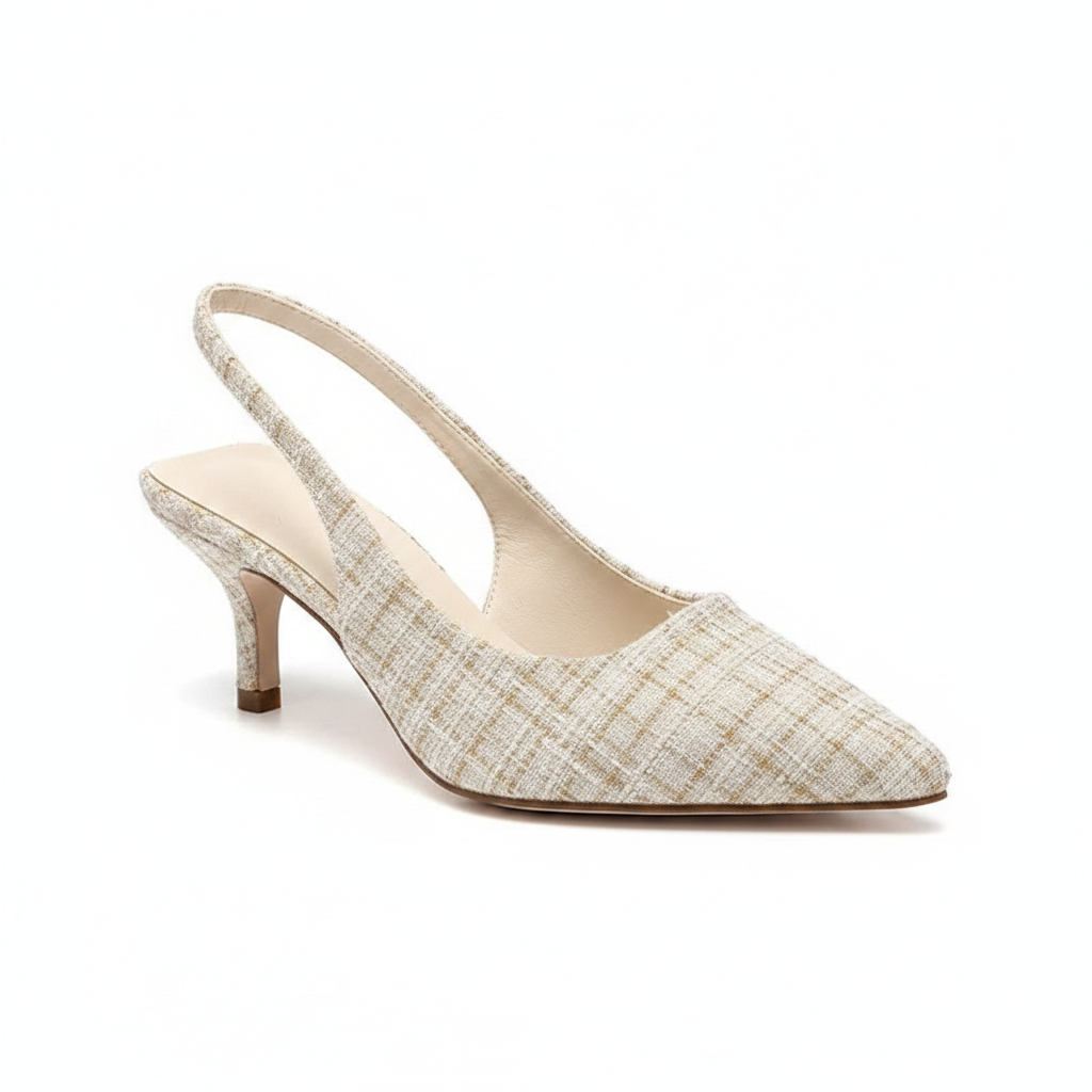 Beige Tweed Slingback - Product Shot