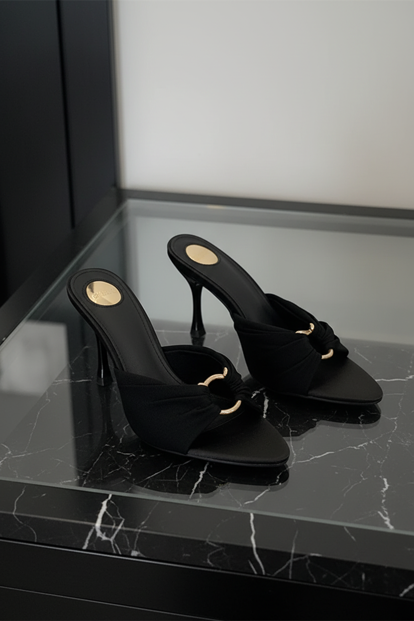 Black Mule Heels - Pair