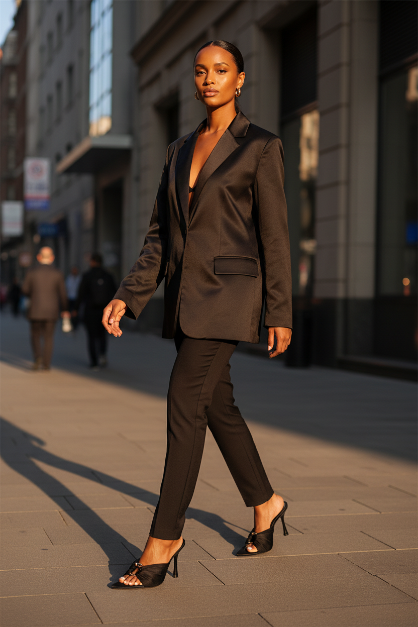 Black Stiletto Mule - City