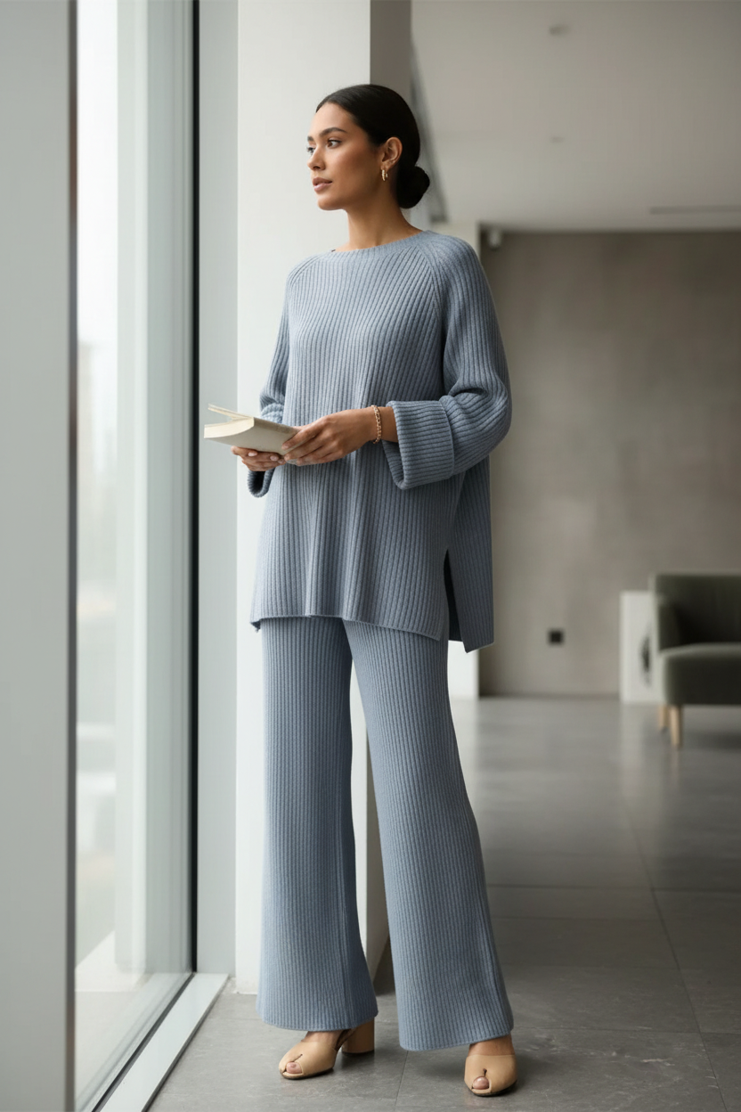 Blue-Grey Knit Set