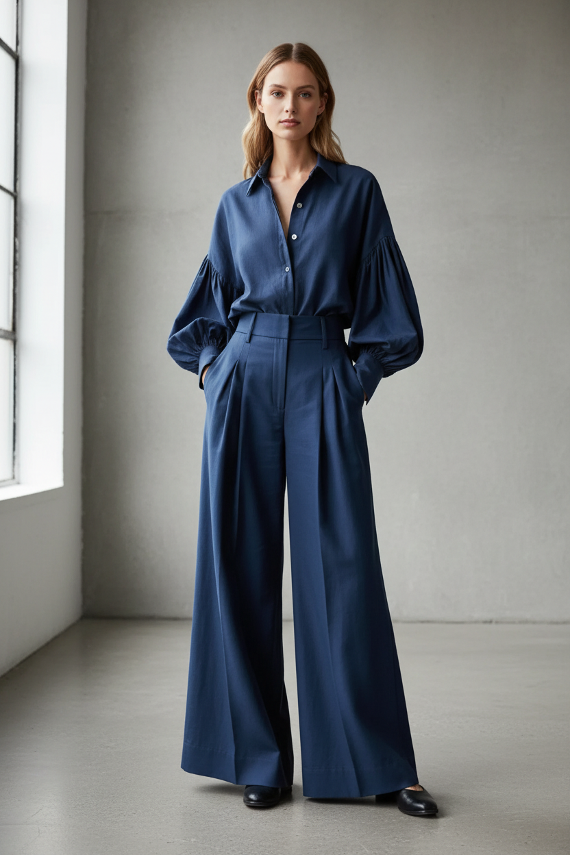 Blue set on white model