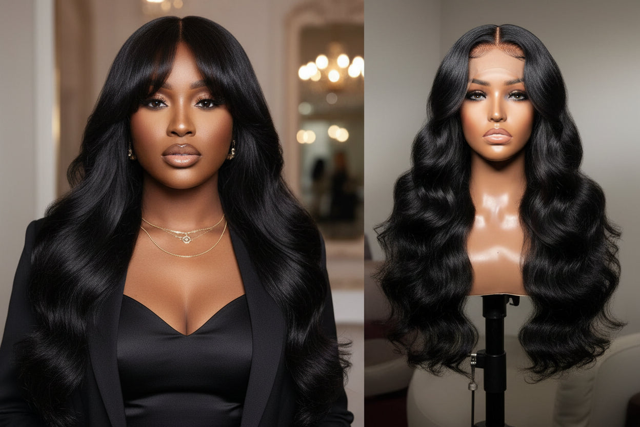200% Density 13x4 Full Frontal Lace Wig Body Wave, 100% Human Hair, 200% Density