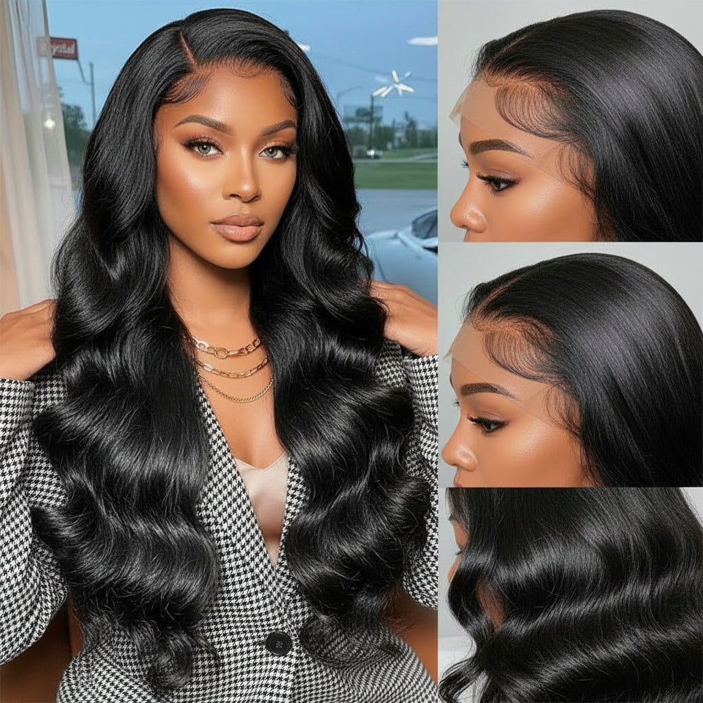 200% Density 13x4 Full Frontal Lace Wig Body Wave, 100% Human Hair, 200% Density