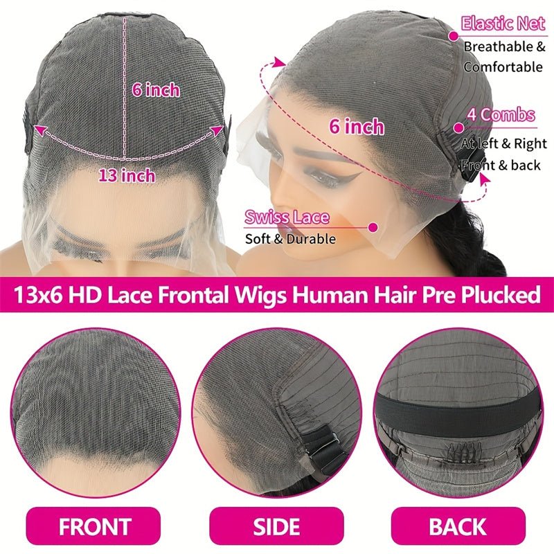 13x6 Body Wave HD Lace Front Wig 180% Density | 100% Human Hair