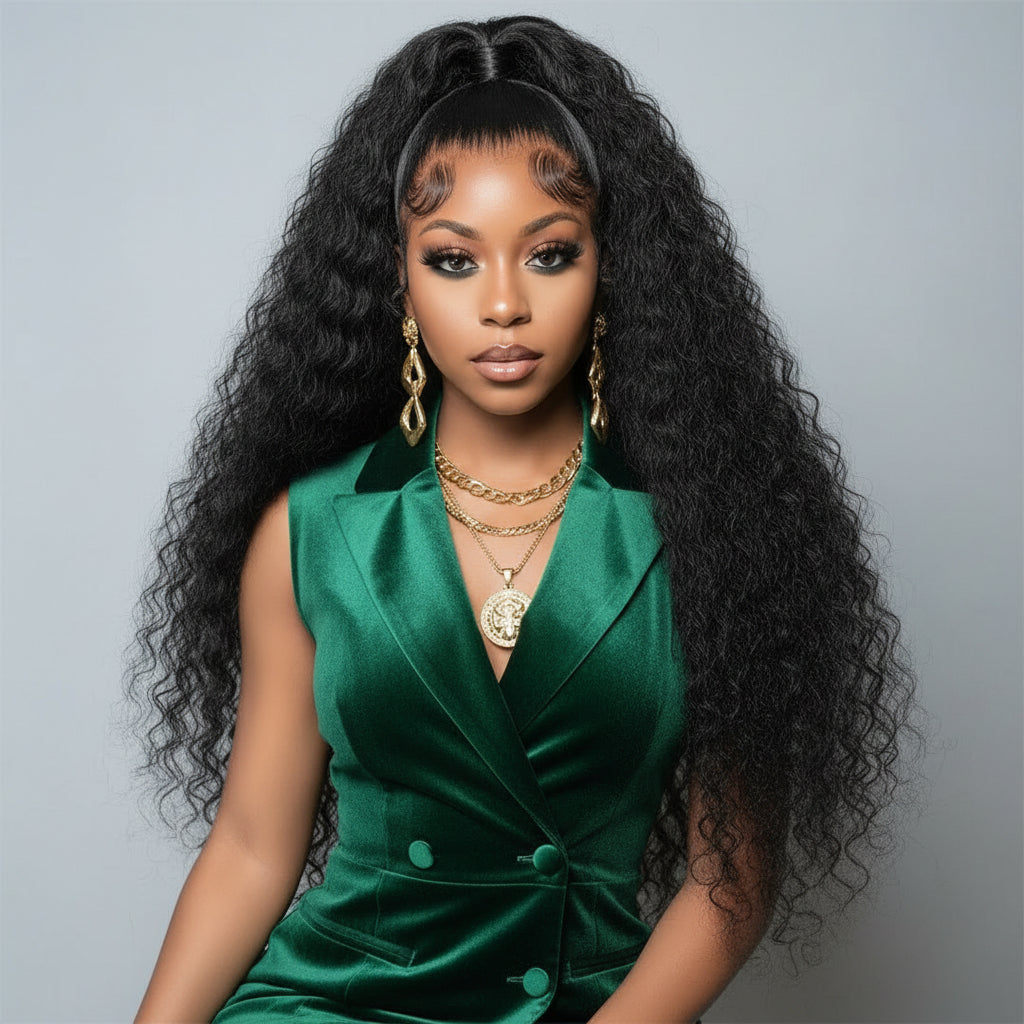 Water-Wave 13×6 Glueless HD Lace Front Wig – 200% Density Virgin Human Hair