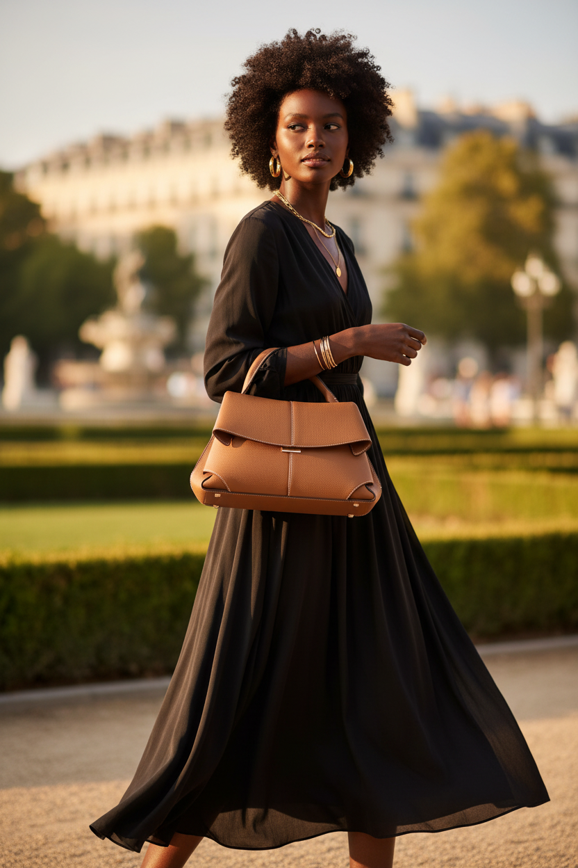 Brown Bag — Black Dress Golden Hour