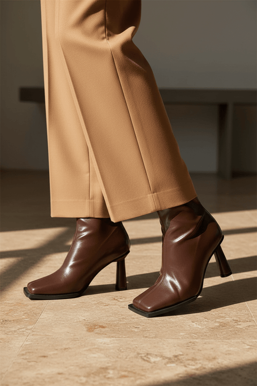 Square Toe Sock Ankle Boot - The PM Edit