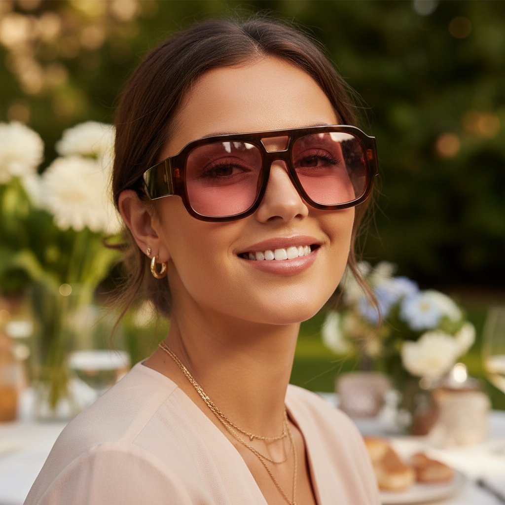 Brown Pink Lens