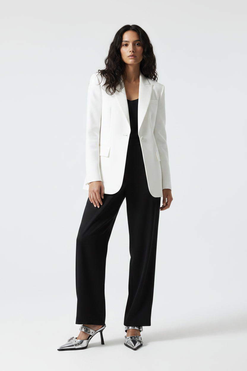 Buckle Mule - Silver Full Body