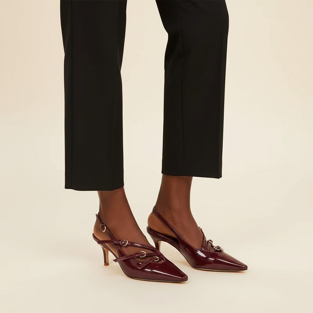 Buckle Slingback Burgundy