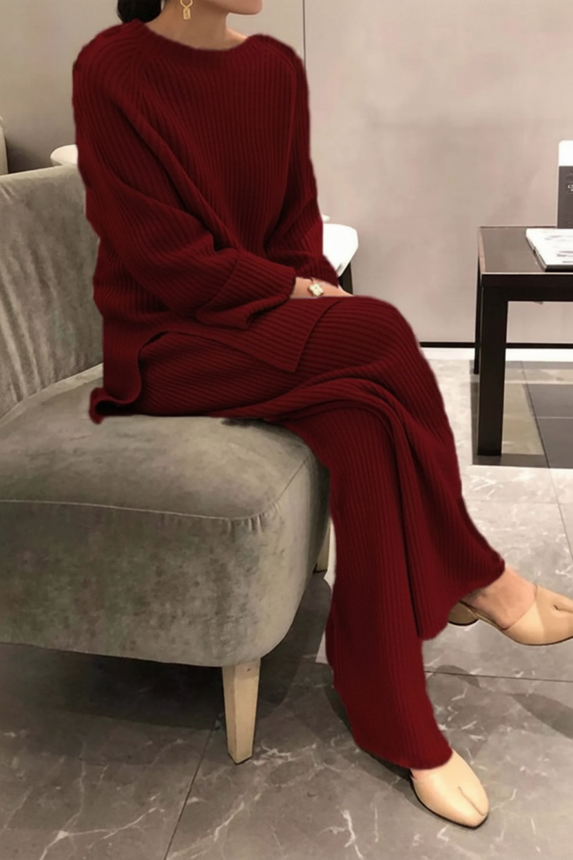 Burgundy Knit Set