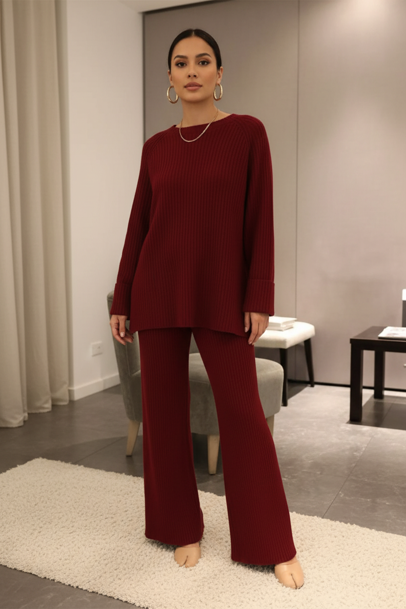 Burgundy Knit Set