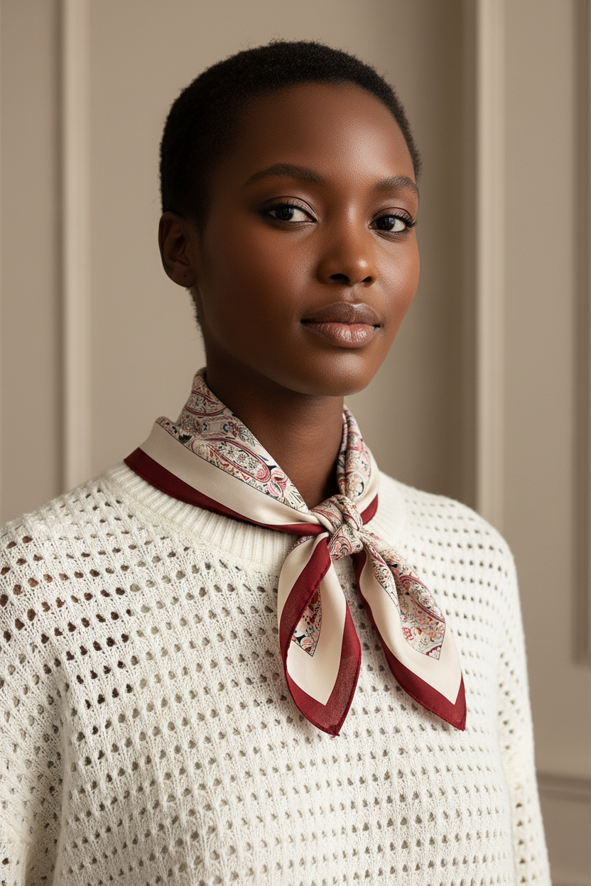 Burgundy Paisley Scarf — Neck Tie