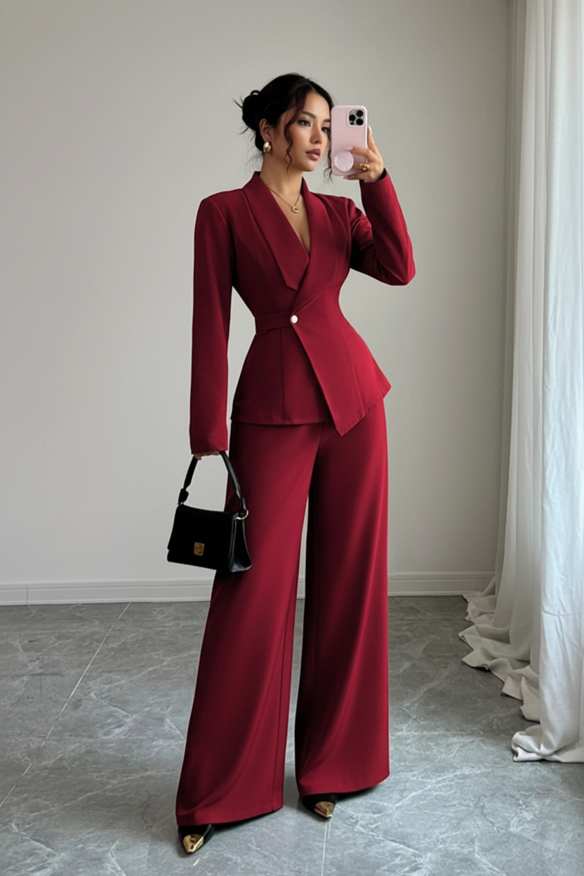 Burgundy Set - South Asian Model