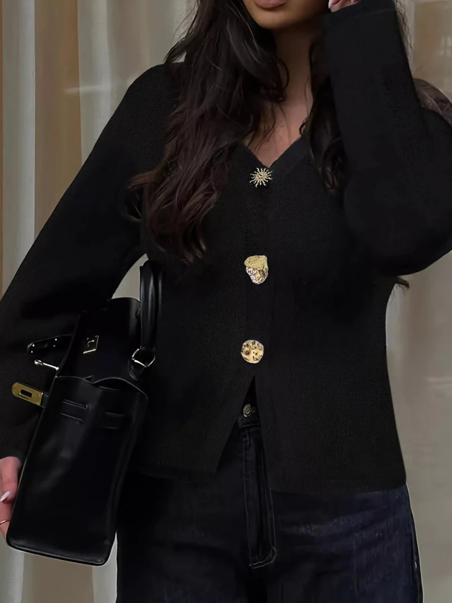 Button - Down Knit Cardigan - The PM Edit
