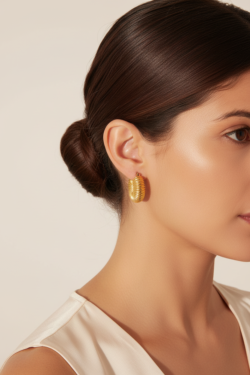 Chunky Hoop Earrings - Latina Model