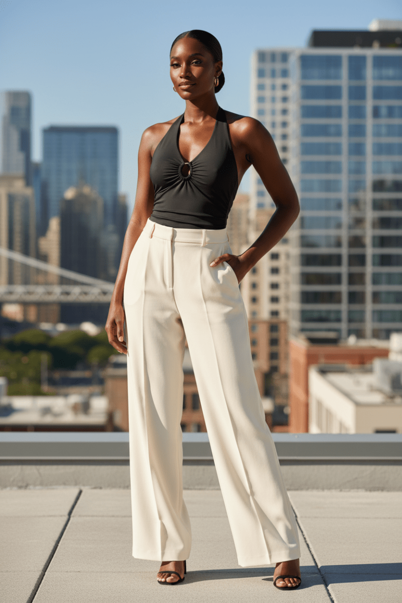 Halter Neck Ruched Bodysuit | Tied & Ruched Stretch Fit - The PM Edit