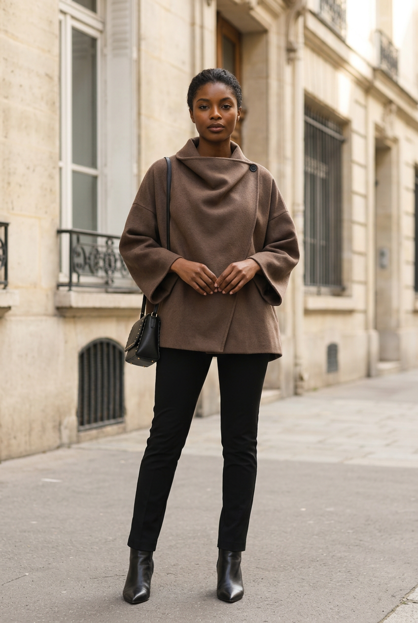 Coffee Brown cape — full-body