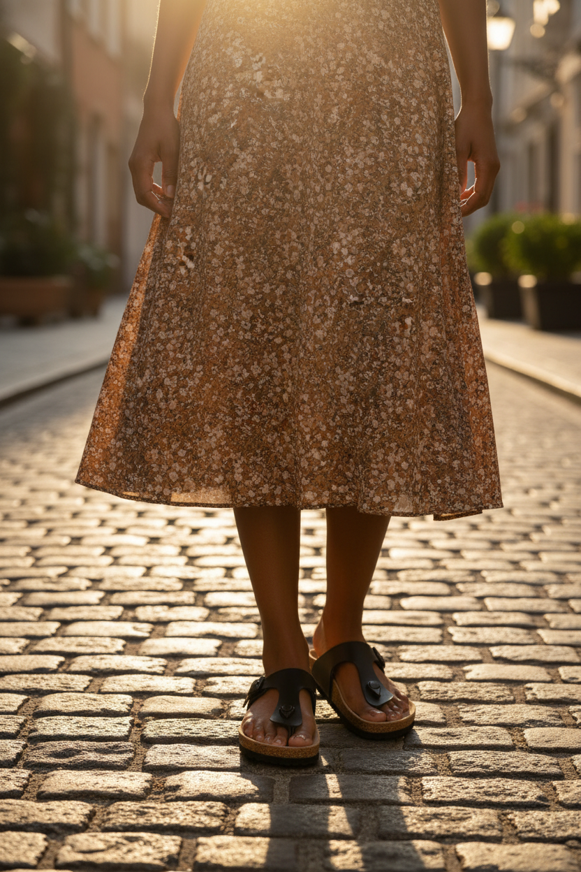 Cork Sandals Black Lifestyle