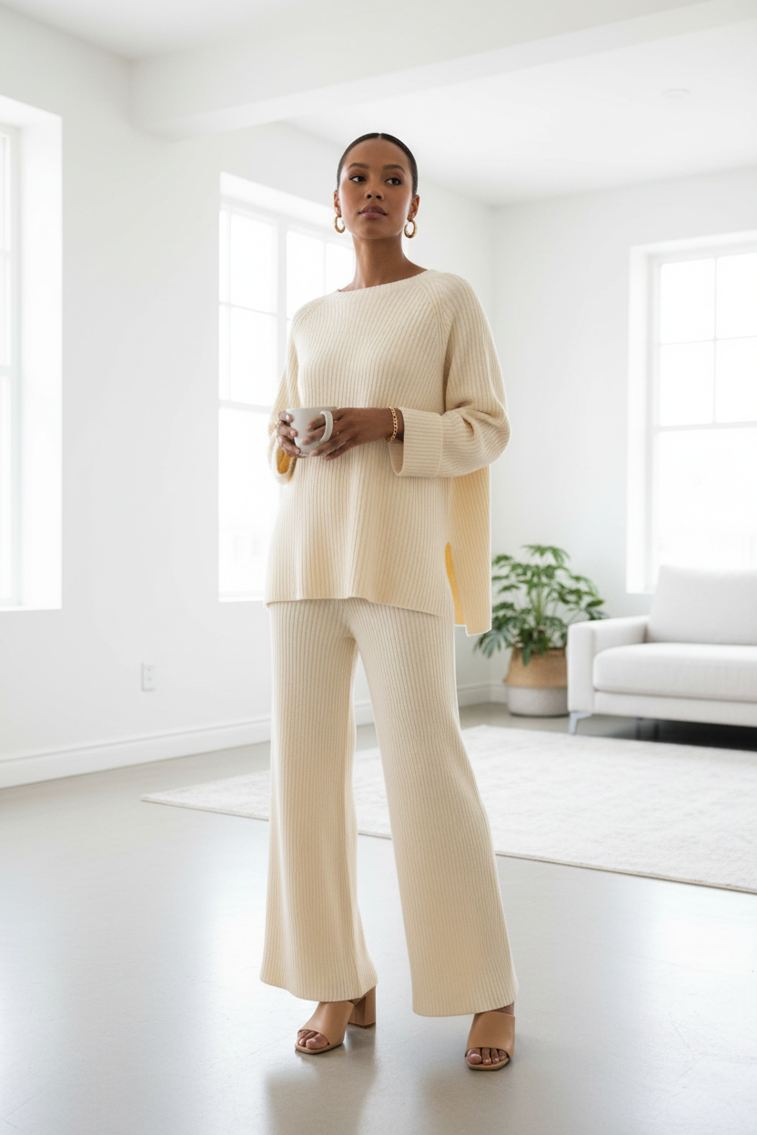 Cream Knit Set