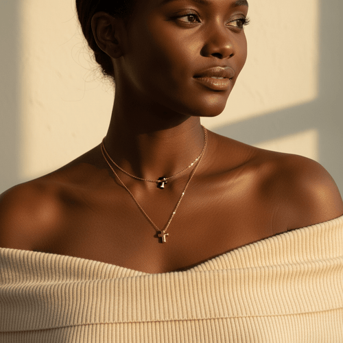 Puffy Cross Pendant Necklace | 18K Gold Plated Stainless Steel | The PM Edit - The PM Edit