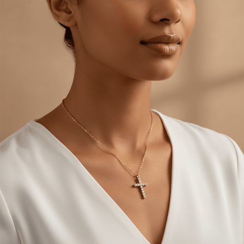 Crystal Cross Pendant Necklace | CZ Diamond | 18K Gold & Silver | The PM Edit - The PM Edit