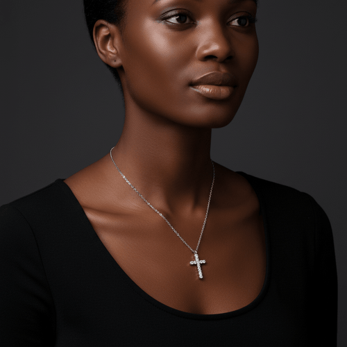Crystal Cross Pendant Necklace | CZ Diamond | 18K Gold & Silver | The PM Edit - The PM Edit