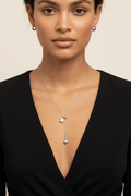 CZ Heart Tassel Necklace – Stainless Steel PVD Plated | Silver & Gold - The PM Edit