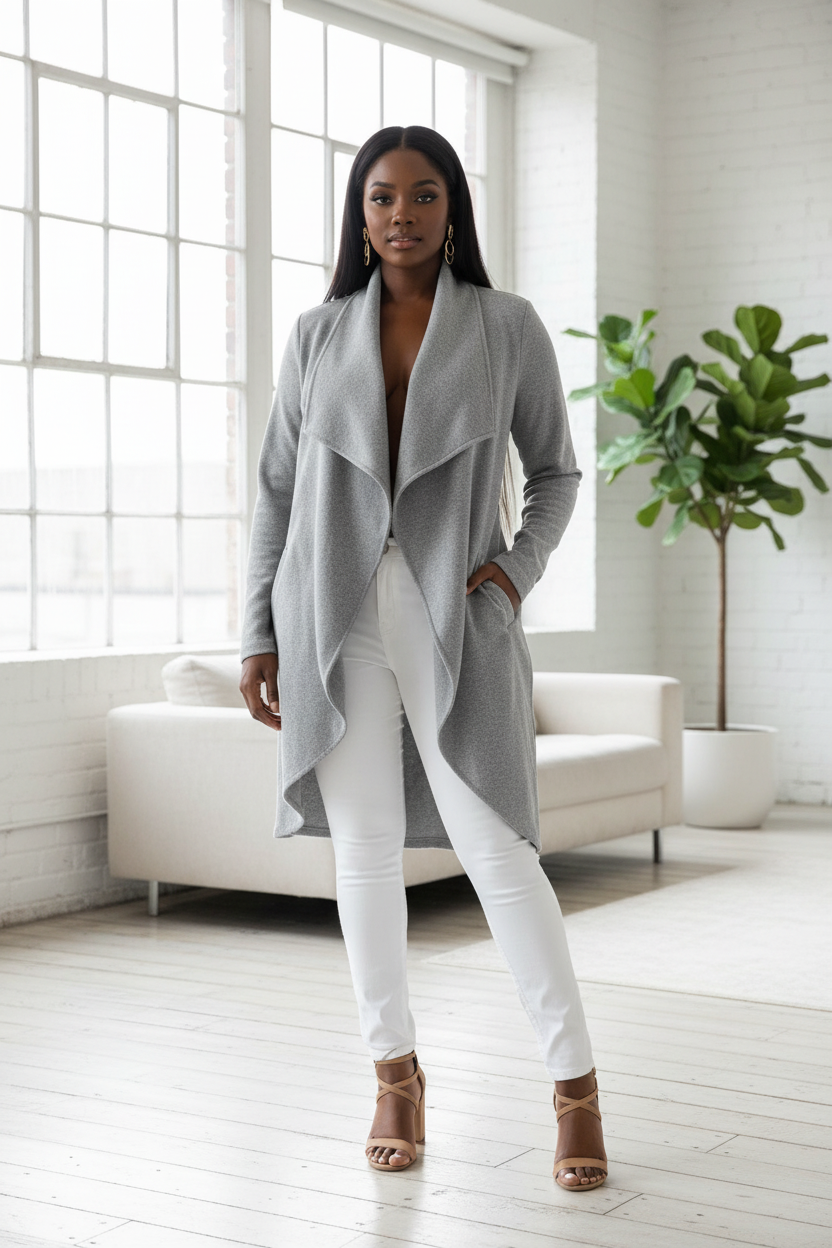 Draped Coat - Gray Loft