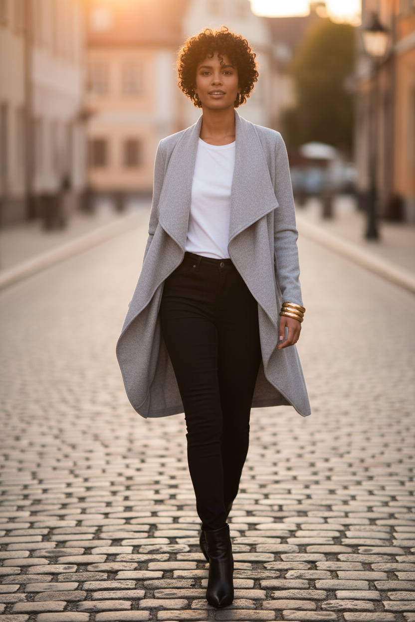 Draped Coat - Gray Street
