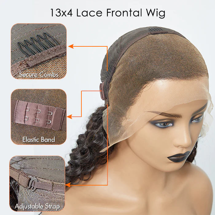 Deep‑Wave Glueless HD Lace Front Wig – 200% Density, 13×4 Full Frontal