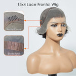 Load image into Gallery viewer, 8 inch Short Curly Pixie Cut 13"x4" Frontal Lace Wig Pre-Bleached Knots Brazilian Human Virgin Hair 150% Density
