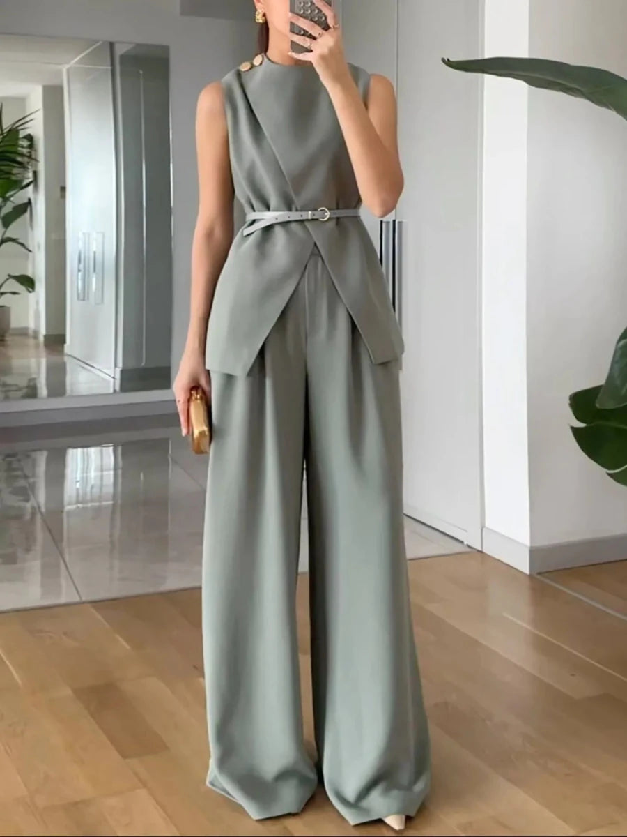 Sleeveless Top and Pants Set - The PM Edit