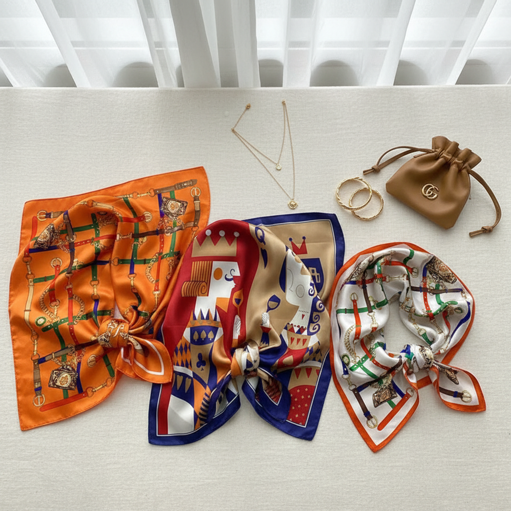 Equestrian Scarf — All Colorways Flat Lay