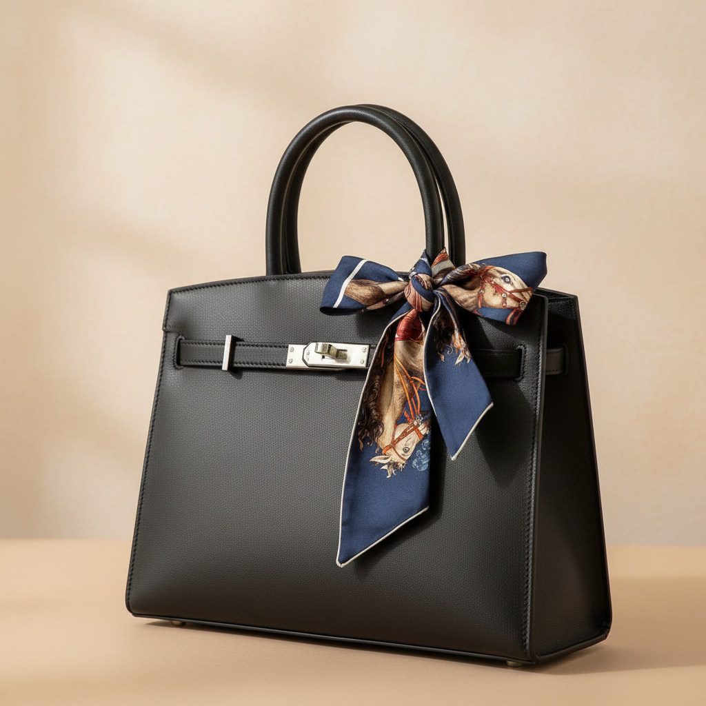 Equestrian Scarf Navy — Bag Accent