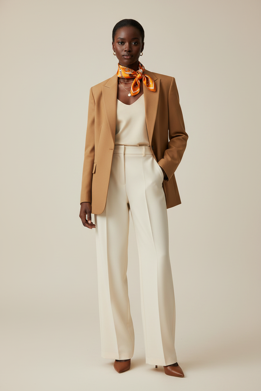 Equestrian Scarf — Orange Outfit