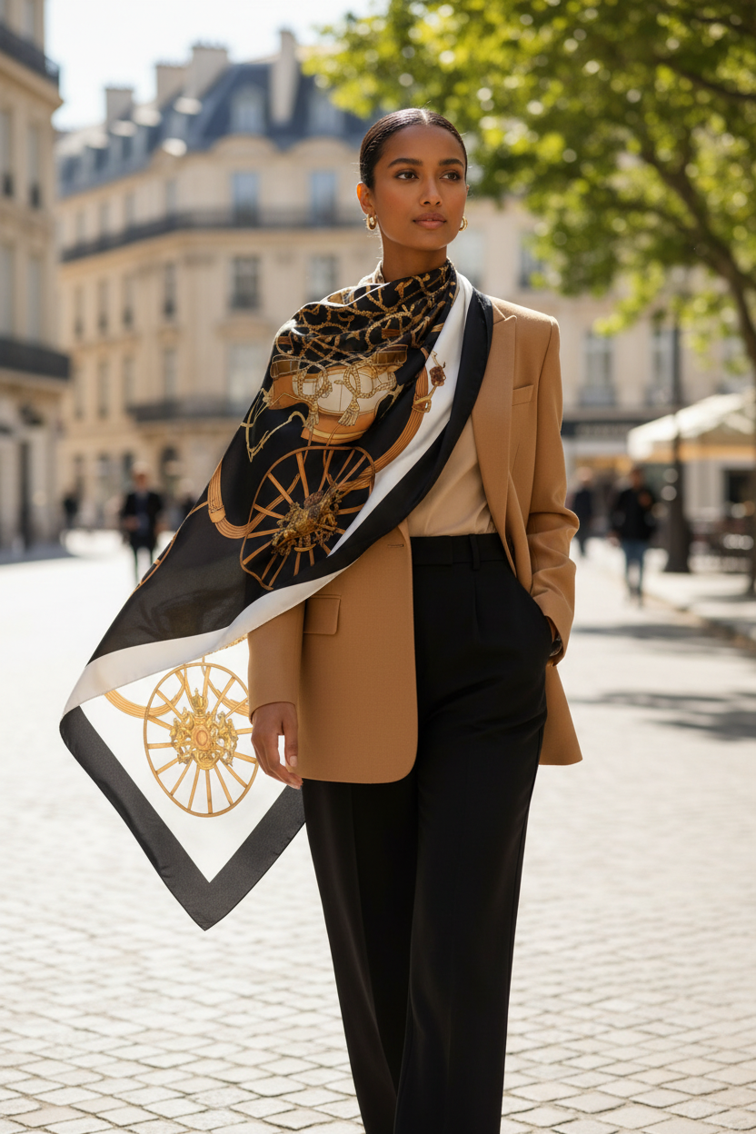 Equestrian Wheel Scarf — Cape