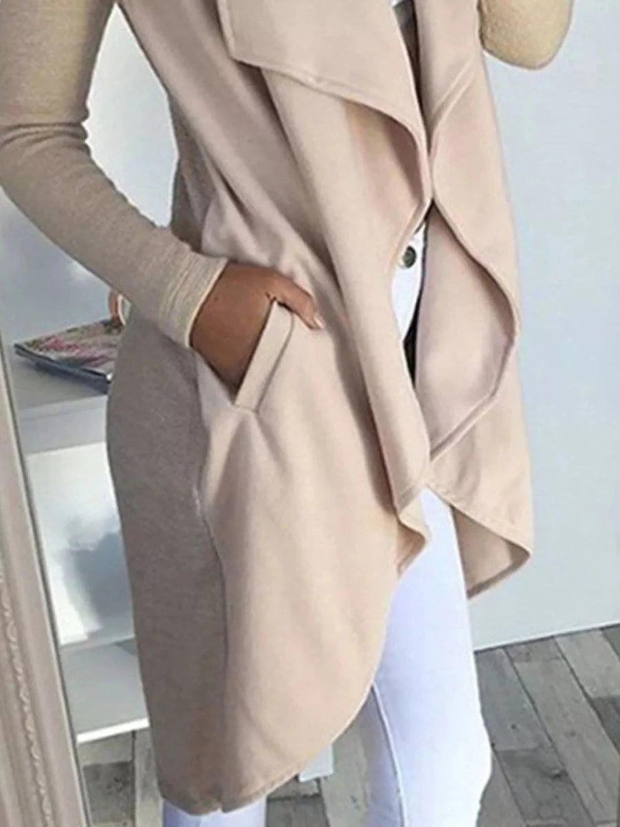 Full Size Lapel Collar Long Sleeve Coat Plus Size - The PM Edit