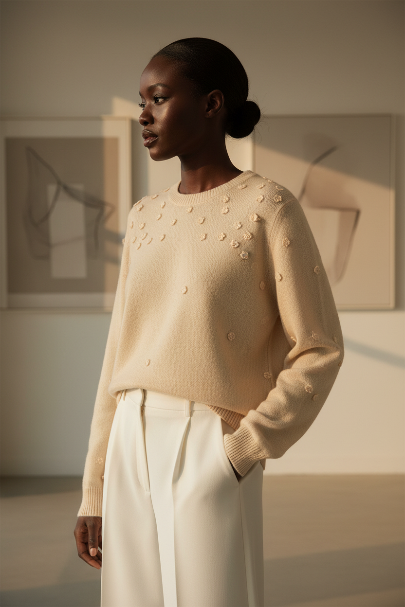 Floral Sweater - Black Model