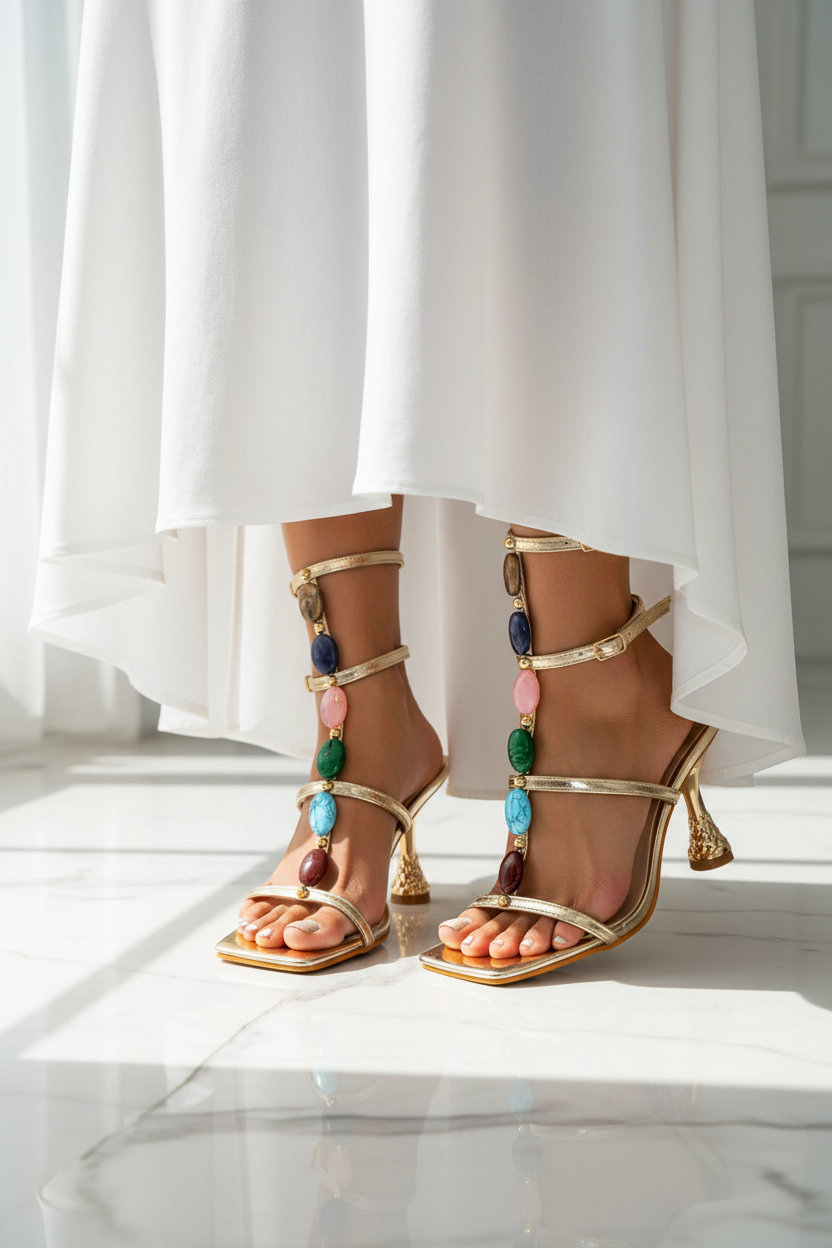 Gemstone Sandals — Marble