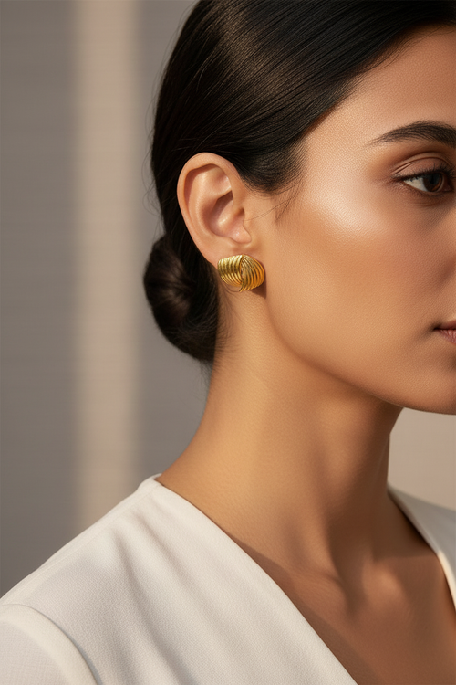 Geometric stud earring lifestyle image 3