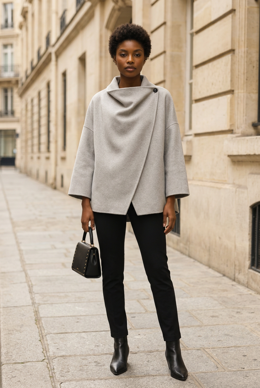 Gray cape — full-body