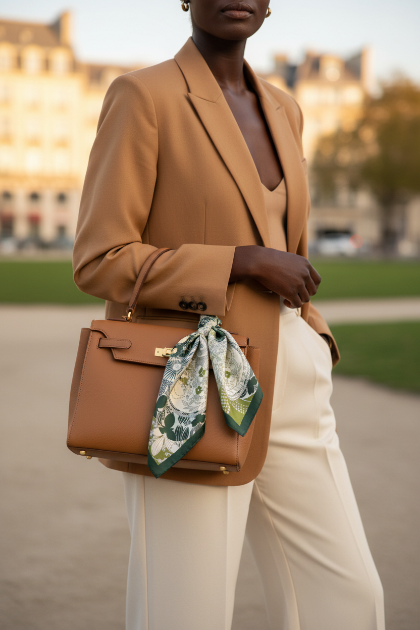 Green Botanical Scarf — Bag